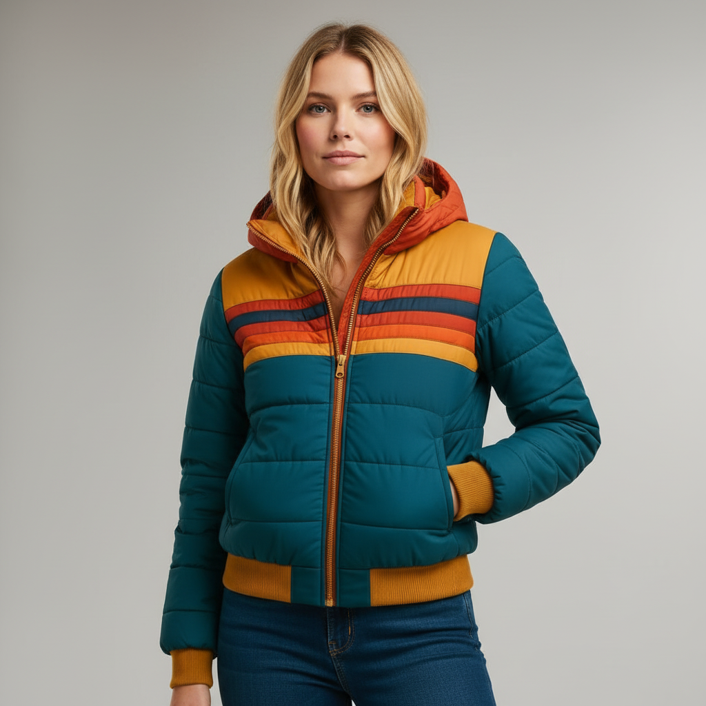 Veste thermique élégante Becker Danoir Paris en bleu marine, coupe moderne, parfaite pour le froid, taille XS.
