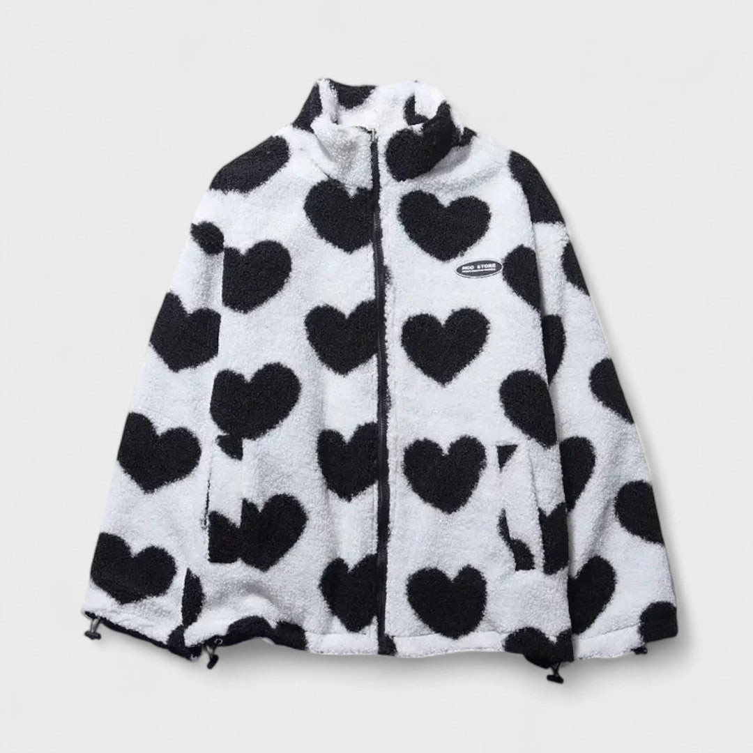 Veste réversible élégante Katharina de Danoir Paris, en noir, vue de face, tissu chic et finition raffinée.
