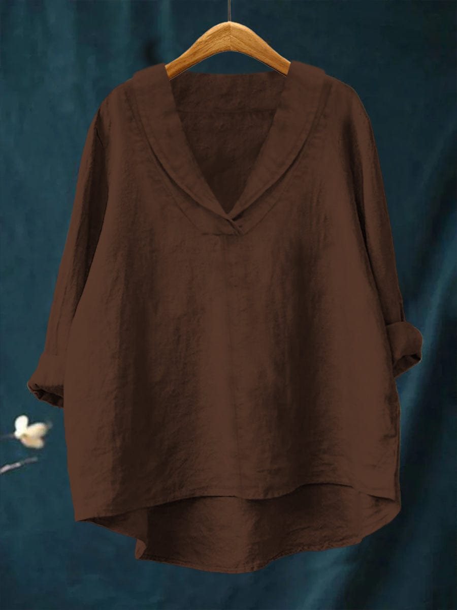 Chemise d'été en lin jaune Samantha de Danoir Paris, élégante chemise légère pour femmes, vue de face.