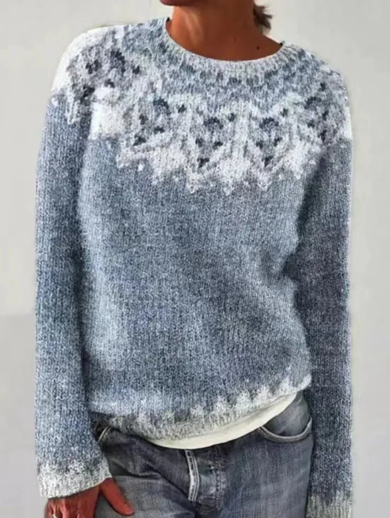 Pull vintage Danoir Paris Nina en gris avec motif arc-en-ciel, confortable et doux, idéal pour un style décontracté et tendance.