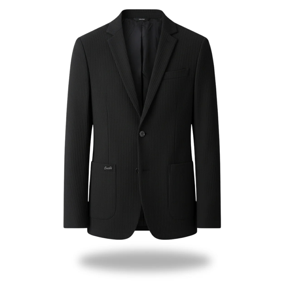Blazer gris Danoir Paris pour hommes, veste élégante et polyvalente, en tissu léger, portée ouverte ou boutonnée.