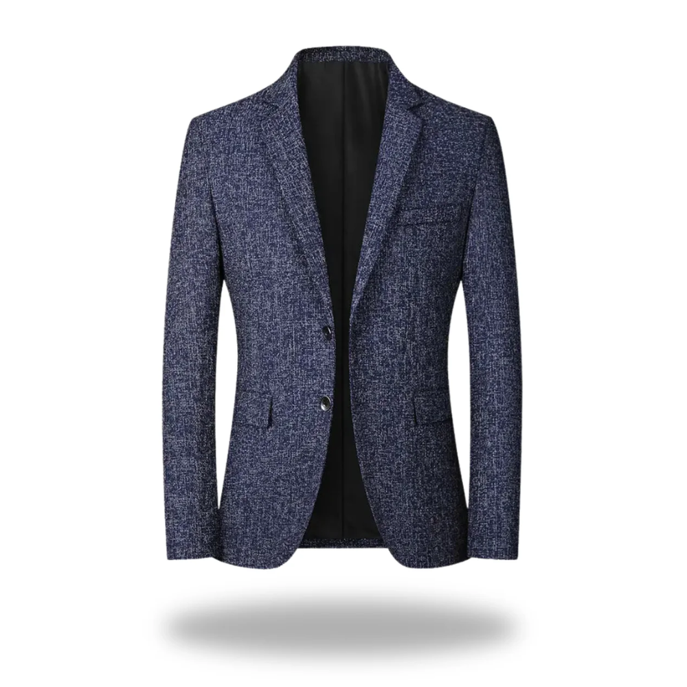 Veste blazer gris élégante pour hommes de Danoir Paris, coupe ajustée et détails sophistiqués, vue de face.