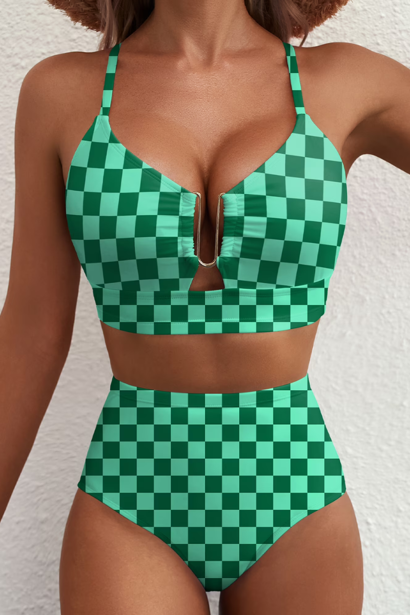 Bikini Danoir Paris Fenna™ avec contrôle du ventre, couleur verte, style élégant, pour maillots de bain féminins.