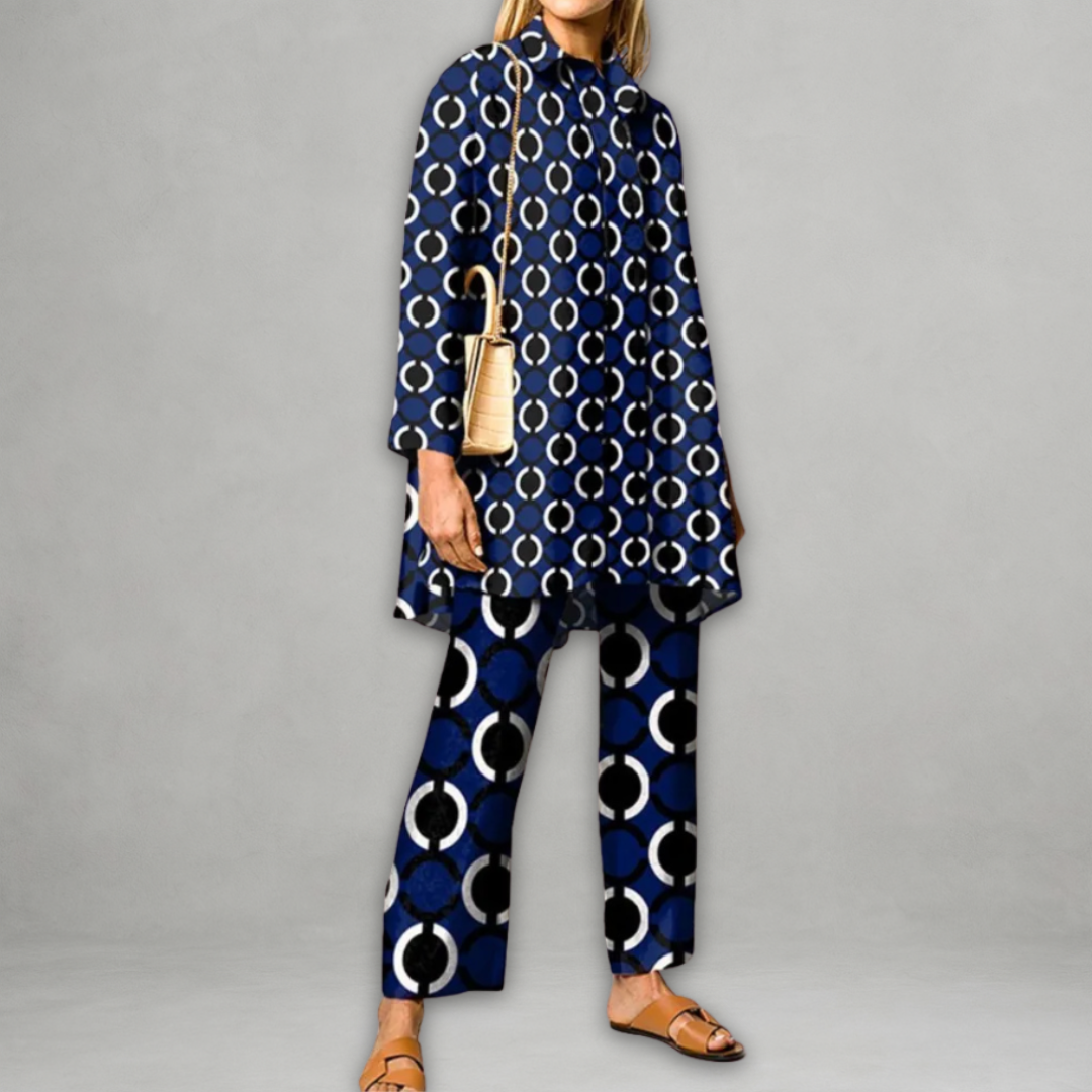 Ensemble de deux pièces heressence Danoir Paris Zavira avec motif menthe, vêtements confortables pour femmes.