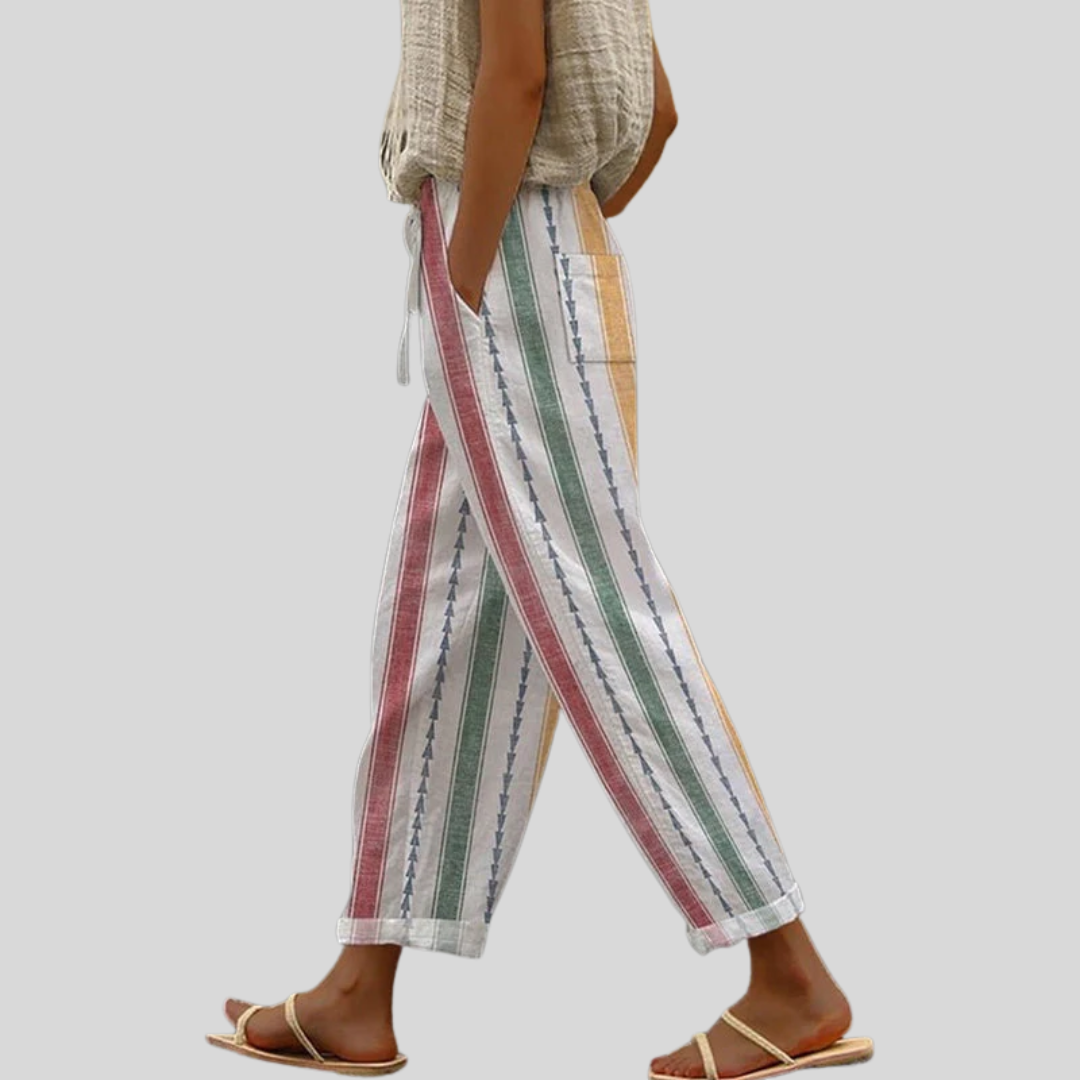 Pantalons casual quotidiens Talani de Danoir Paris avec imprimé, tissu confortable, style décontracté pour la journée.