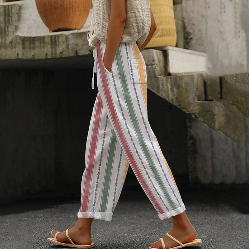 Pantalons casual quotidiens Talani de Danoir Paris avec imprimé, tissu léger et coupe confortable, parfait pour un style décontracté.