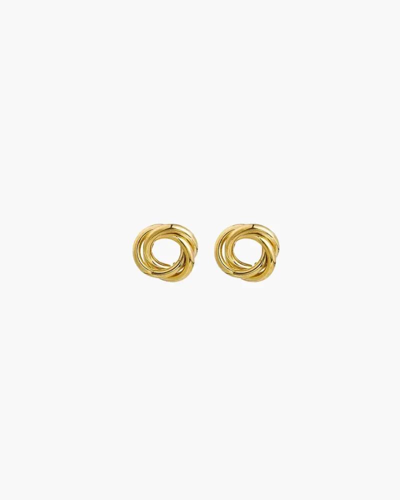 Boucles d'oreilles créoles en argent Danoir Paris Aurelia Knot Studs avec nœud élégant et finition brillante.