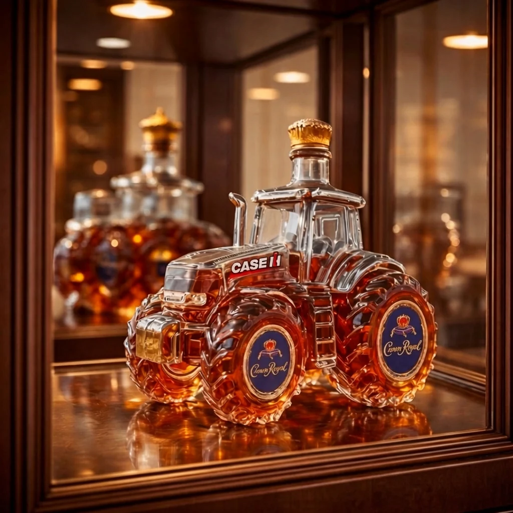 Carafe à whisky Danoir Paris Édition spéciale Traktor avec design unique, en verre transparent pour whisky ou autres spirits.
