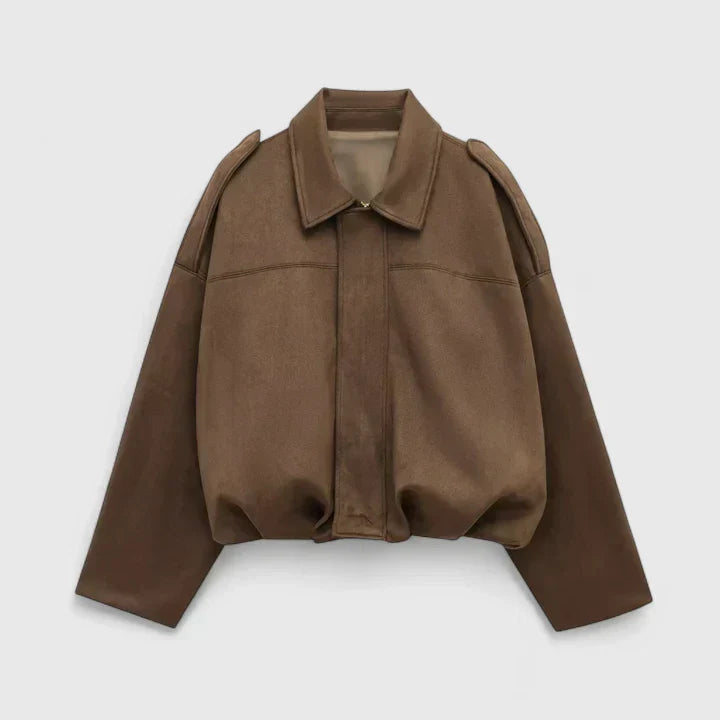 Veste confortable Danoir Paris Chrystiah en rouge, coupe ajustée, tissu doux, vue de face, taille XS.