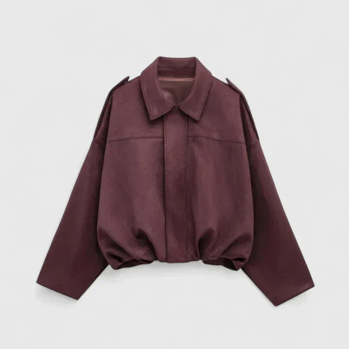 Veste confortable Danoir Paris Chrystiah en rouge, coupe ajustée, idéale pour un style décontracté et chaud.