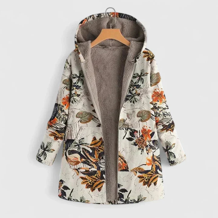Veste confortable Danoir Paris Florenziah en beige et orange, légère et adaptée pour un style décontracté.