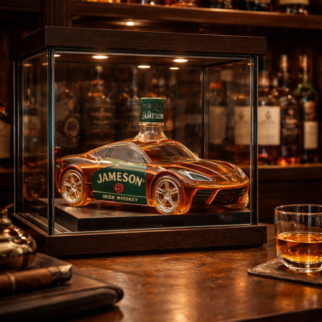 Carafe à whisky Danoir Paris Édition Corvette en verre avec design élégant, idéale pour servir le whisky avec style.