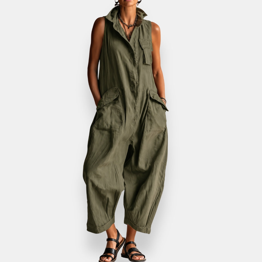 Combinaison sans manches noire Garvalde de Danoir Paris, style élégant, ajustée, idéale pour une tenue sophistiquée.
