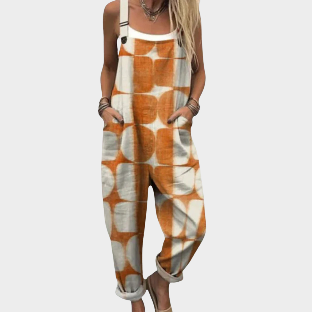 Salopette imprimée confortable de la marque Danoir Paris, vêtement de style jumpsuit visible sur l'image.