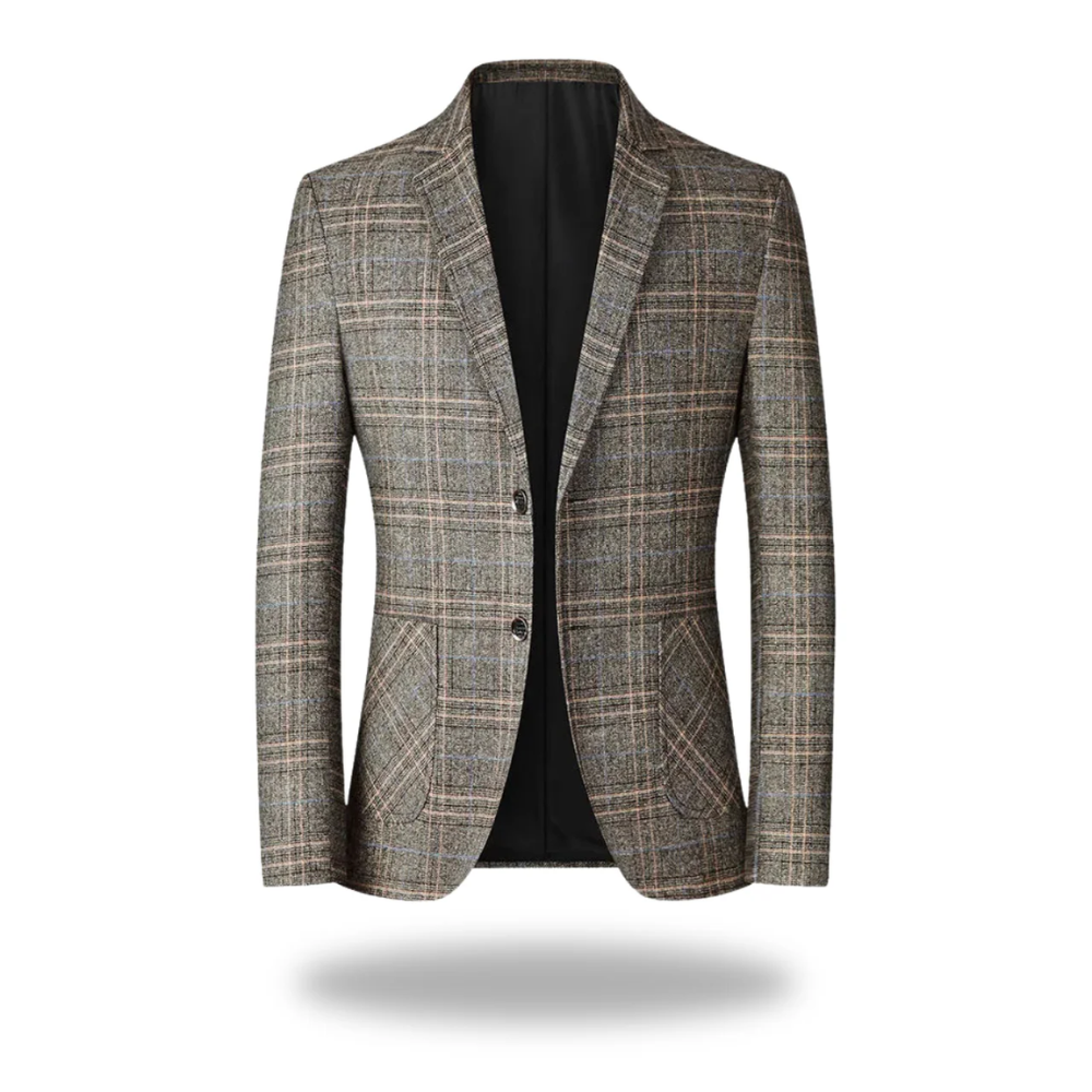 Blazer texturé pour hommes de Danoir Paris, couleur kaki, avec coupe élégante et détails modernes.