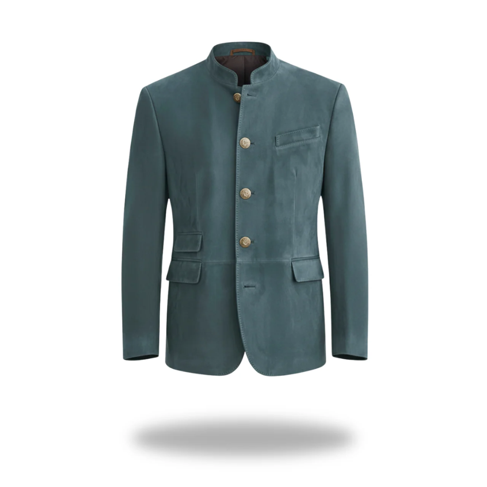 Blazer homme respirant Danoir Paris en kaki, veste élégante avec col et poches, idéal pour un style moderne et confortable.