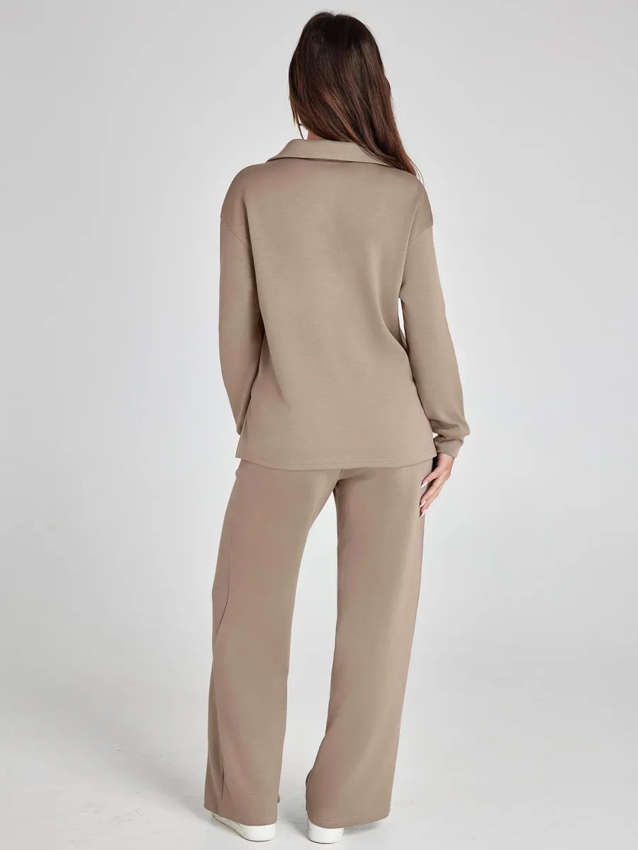 Combinaison de voyage élégante Nina de Danoir Paris en kaki, taille XS, tissu fluide et confortable pour un look chic et pratique.