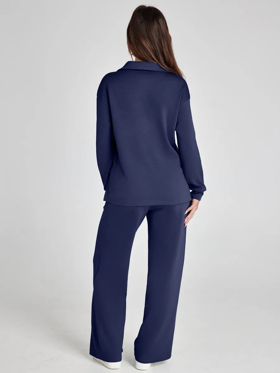 Combinaison de voyage kaki Nina de Danoir Paris, style élégant, en tissu léger, vue de face sur mannequin.