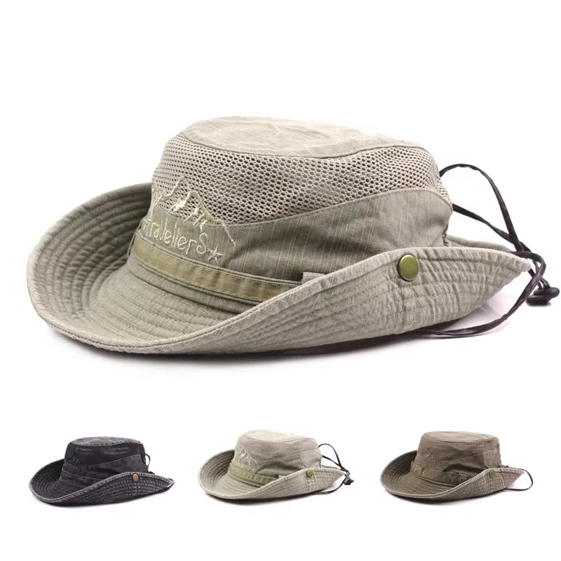 Chapeau outdoor respirant Bloom ™ de Danoir Paris en tissu kaki avec large bord pour protection solaire.