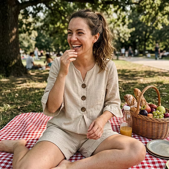 Ensemble décontracté Gisela de Danoir Paris en kaki, comprenant un haut et un pantalon confortables.