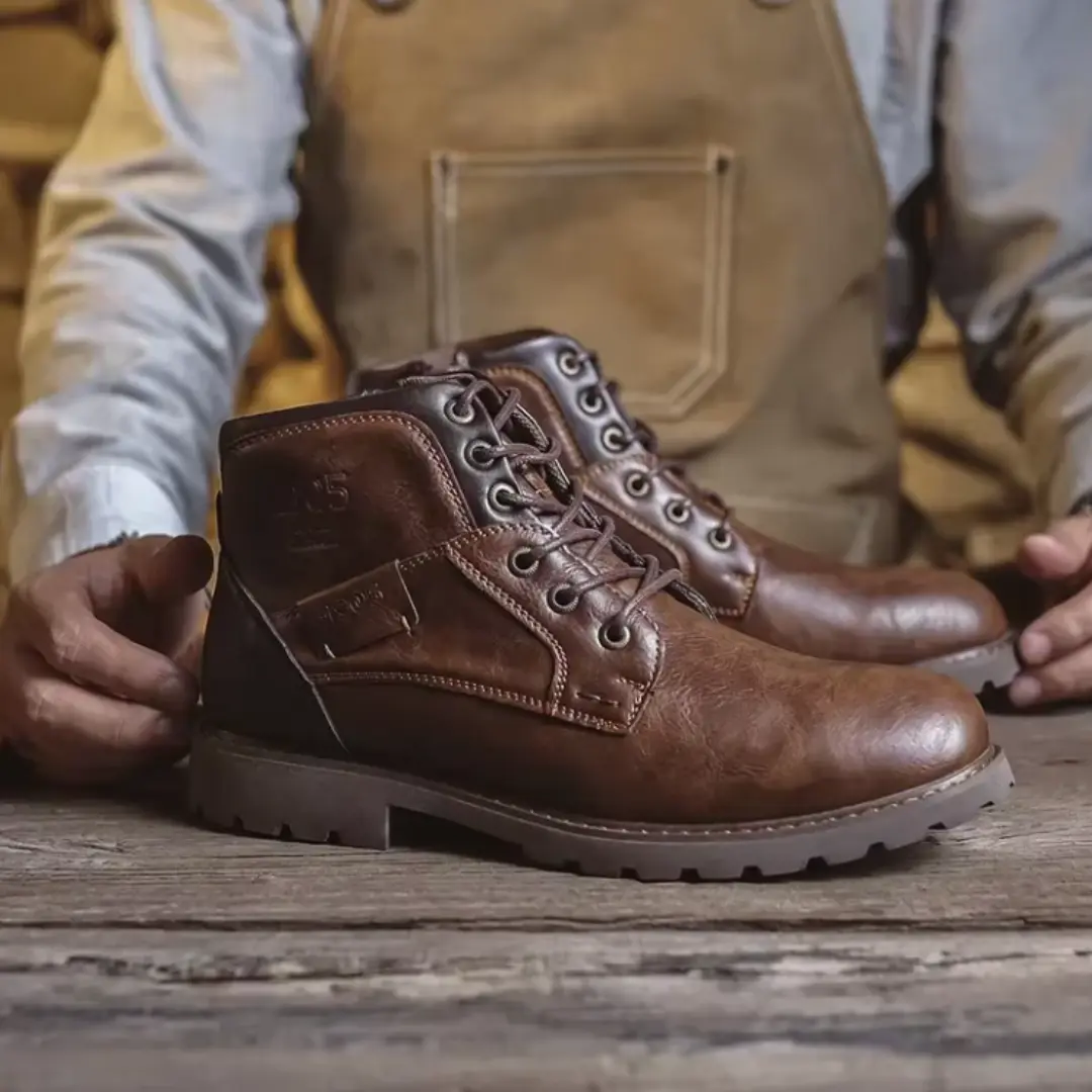 Bottes en cuir vintage Aaron™ marron de Danoir Paris, taille 39, avec semelle robuste et design élégant.