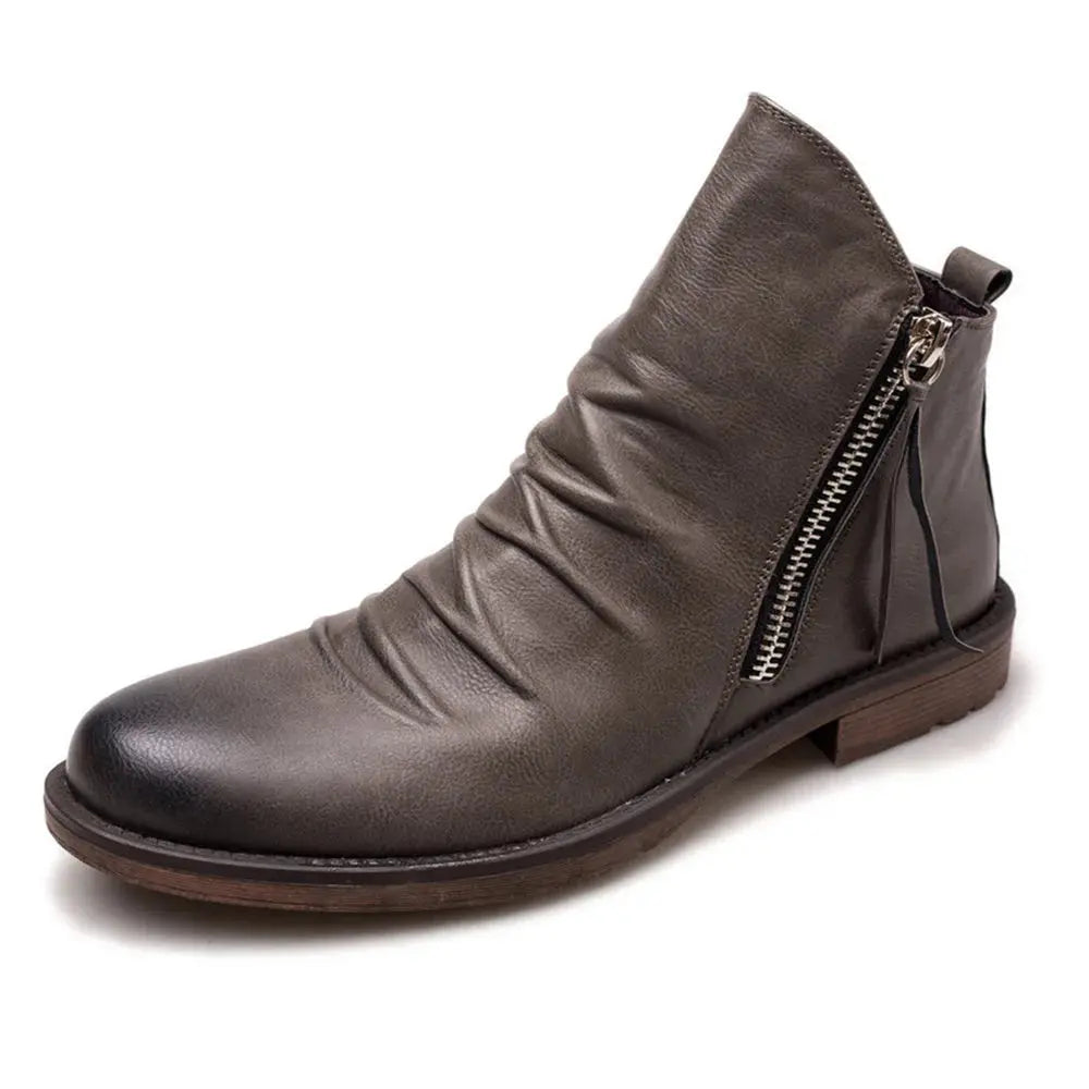 Bottines Chelsea en cuir marron Owens™ de Danoir Paris, pointure 39, avec semelle en cuir et design élégant.