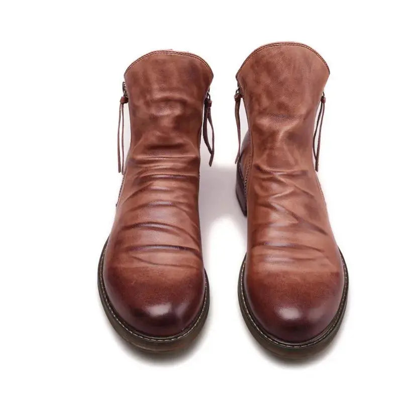 Bottines Chelsea en cuir marron Owens™ de Danoir Paris, taille 39, avec semelle en caoutchouc et design élégant.