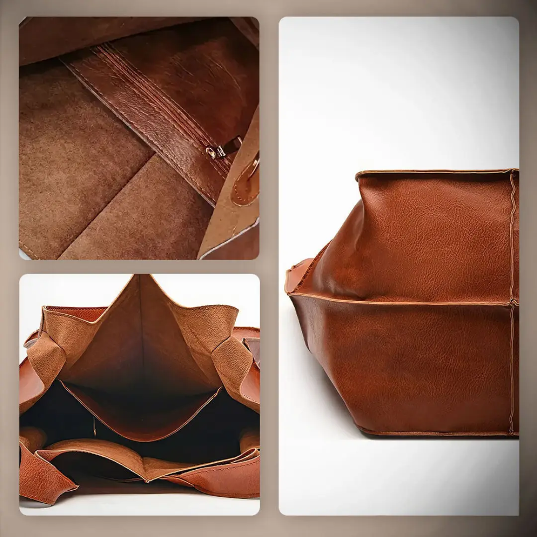 Sac vintage Cecilia de Danoir Paris en marron avec détails nostalgiques, en cuir élégant et style rétro.