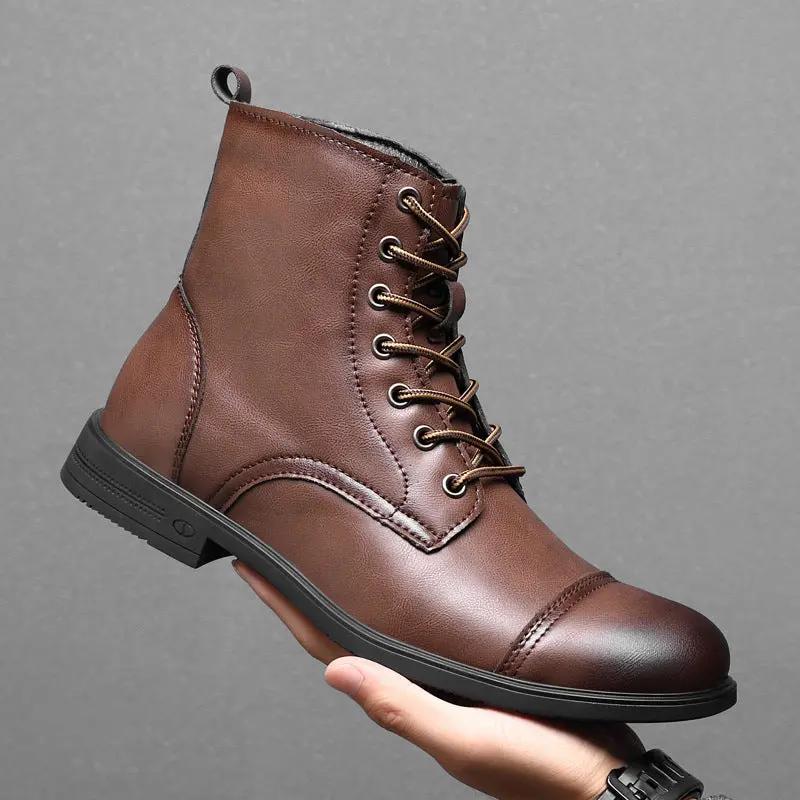 Bottines en similicuir Morgan de Danoir Paris, marron châtaigne, taille 38, avec semelle en cuir et design élégant.