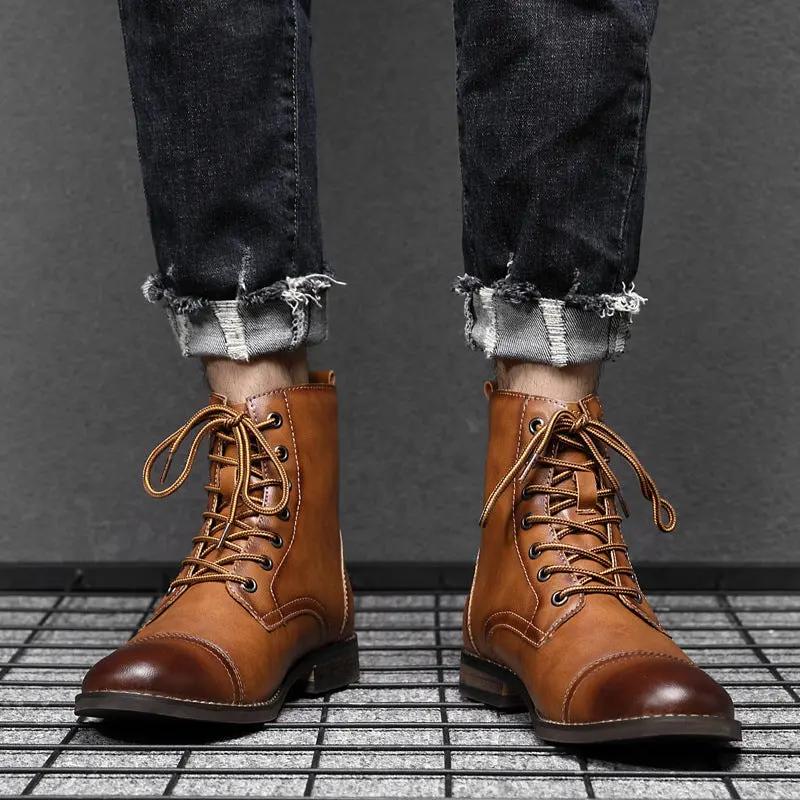 Bottines en similicuir marron châtaigne Morgan Danoir Paris, talon moyen et design élégant pour femme.