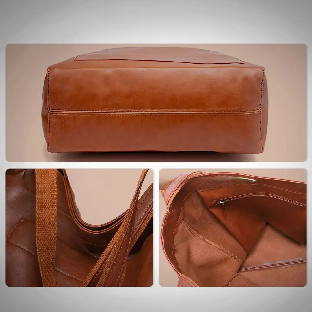 Sac de ville marron Lila de Danoir Paris, élégant avec poignées en cuir et design sophistiqué, pour un style chic et pratique.