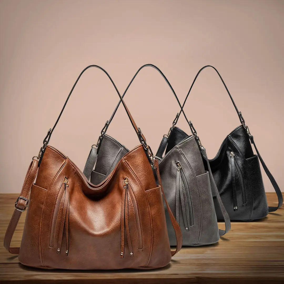 Sac à main marron Danoir Paris Lylia, sac élégant et intemporel avec finition sophistiquée et détails raffinés.