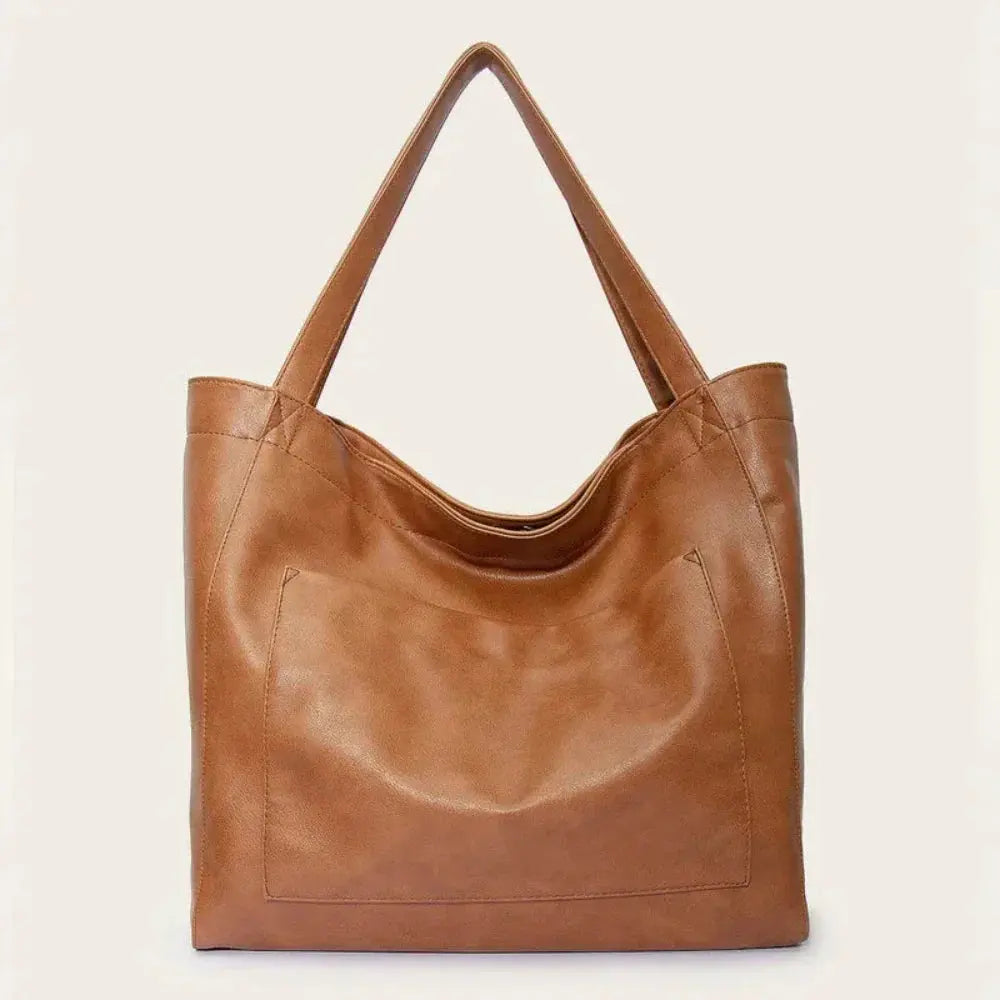 Sac à bandoulière Danoir Paris Ringelblume en matériau doux marron, élégant sac de luxe avec design sophistiqué.