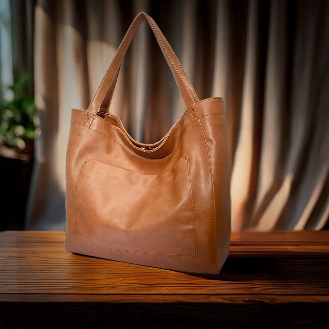 Sac à bandoulière Danoir Paris Ringelblume en matériau doux marron, design élégant et luxe pour un style sophistiqué.