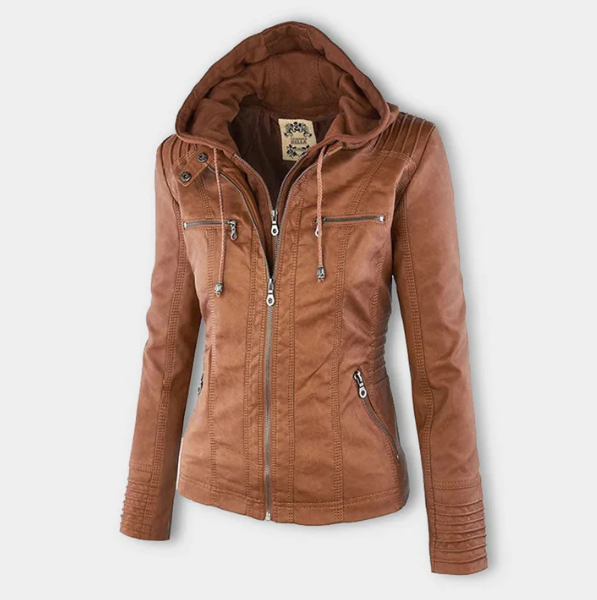 Veste confortable Charlotte™ marron Danoir Paris, vue de face, tissu doux et coupe élégante, idéale pour le confort quotidien.