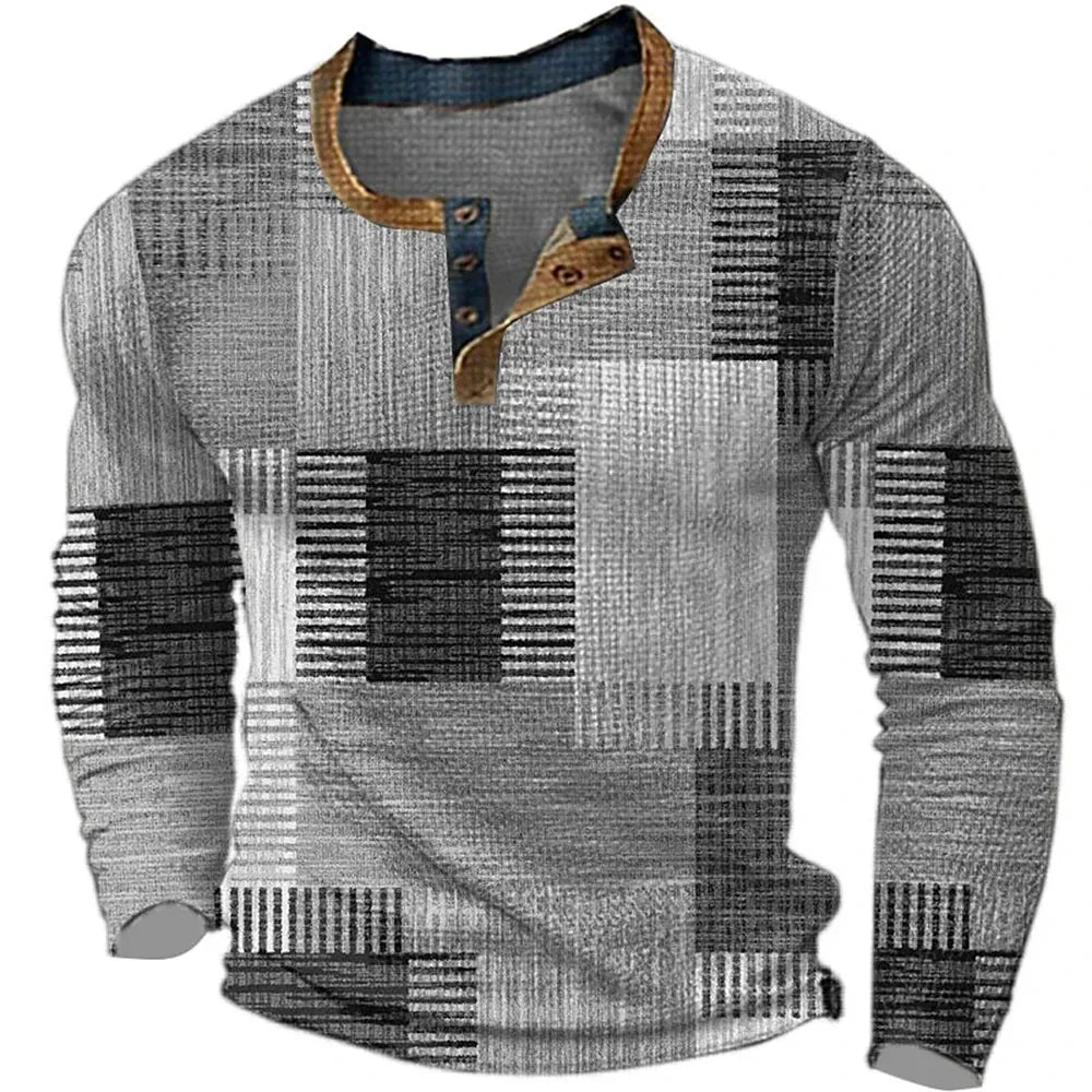 Chemise patchwork colorée pour homme de la marque Danoir Paris, en tissu marron avec motif multicolore.