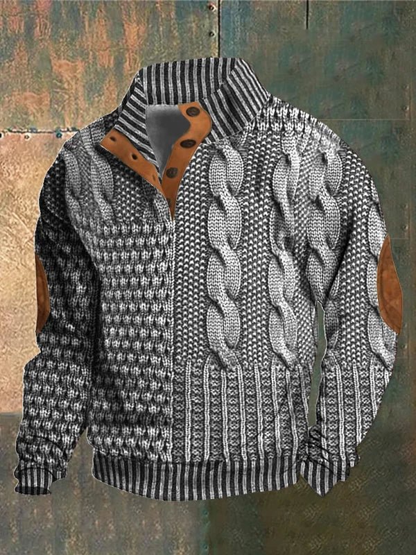 Pull vintage Danoir Paris marron avec imprimé vintage, doux et confortable, parfait pour un style décontracté.