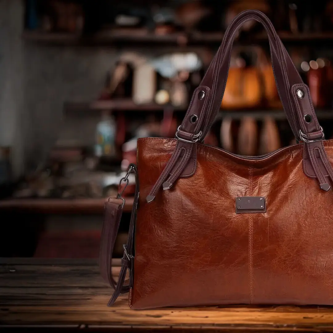 Sac de voyage Sienna de Danoir Paris, sac de voyage marron avec poignées en cuir et compartiments spacieux pour voyager élégamment.