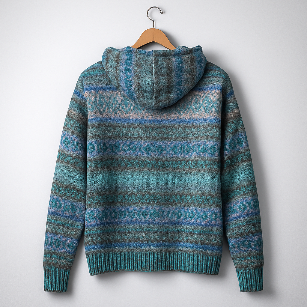Sweat ethnique chic Julliet de Danoir Paris en marron, vue de face, en tissu confortable, style tendance et élégant.