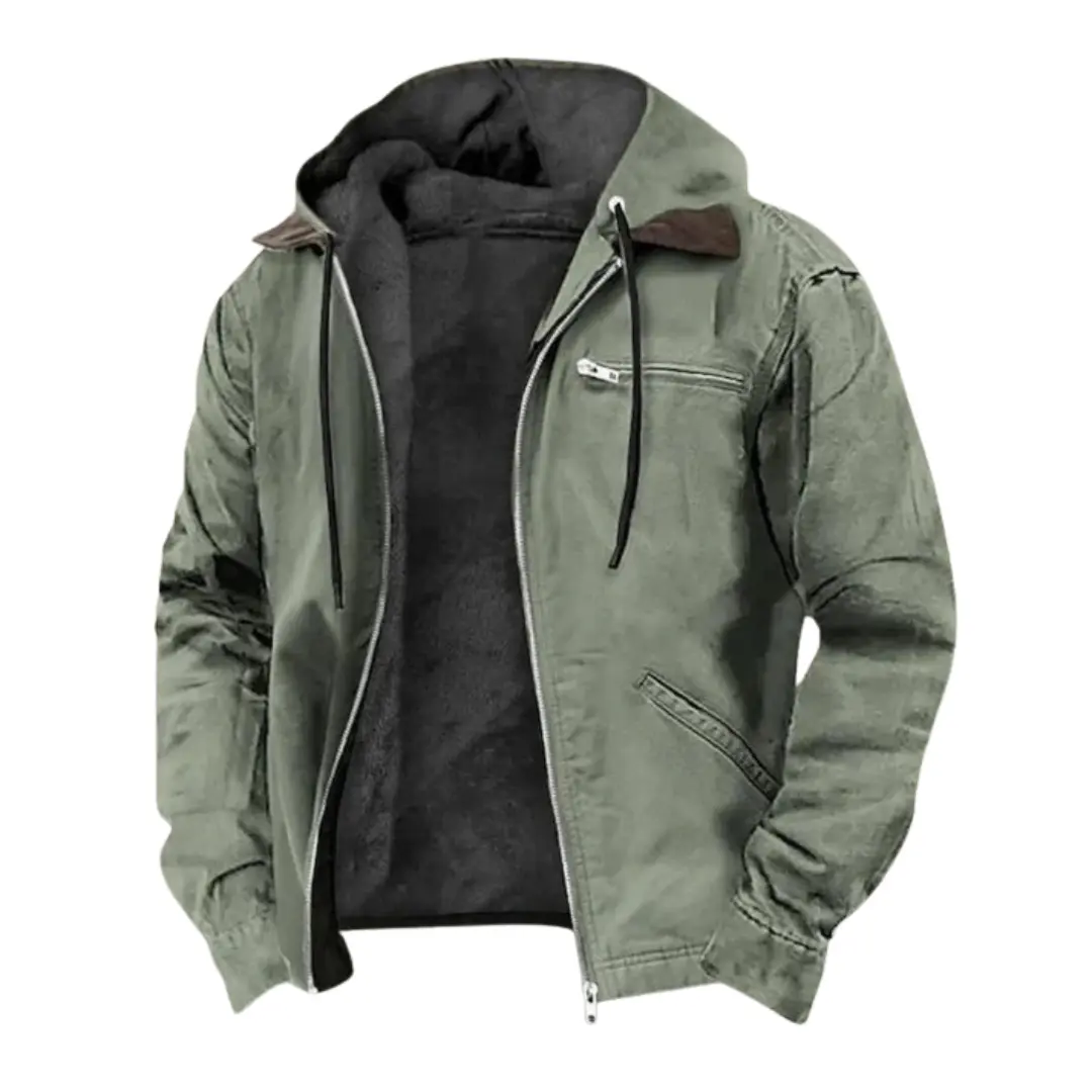 Veste d’automne élégante Danoir Paris en marron, coupe ajustée et détails sophistiqués, vue de face.