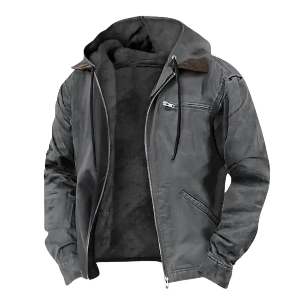 Veste d’automne élégante Danoir Paris en marron, coupe ajustée, tissu chaud et stylé, idéale pour la saison automne.
