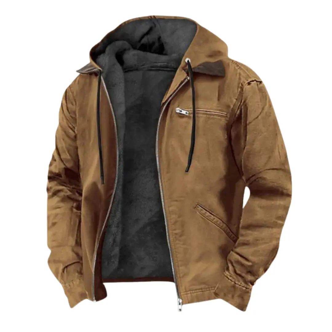 Veste d’automne élégante Danoir Paris en marron, vêtement féminin avec coupe chic et détails raffinés.