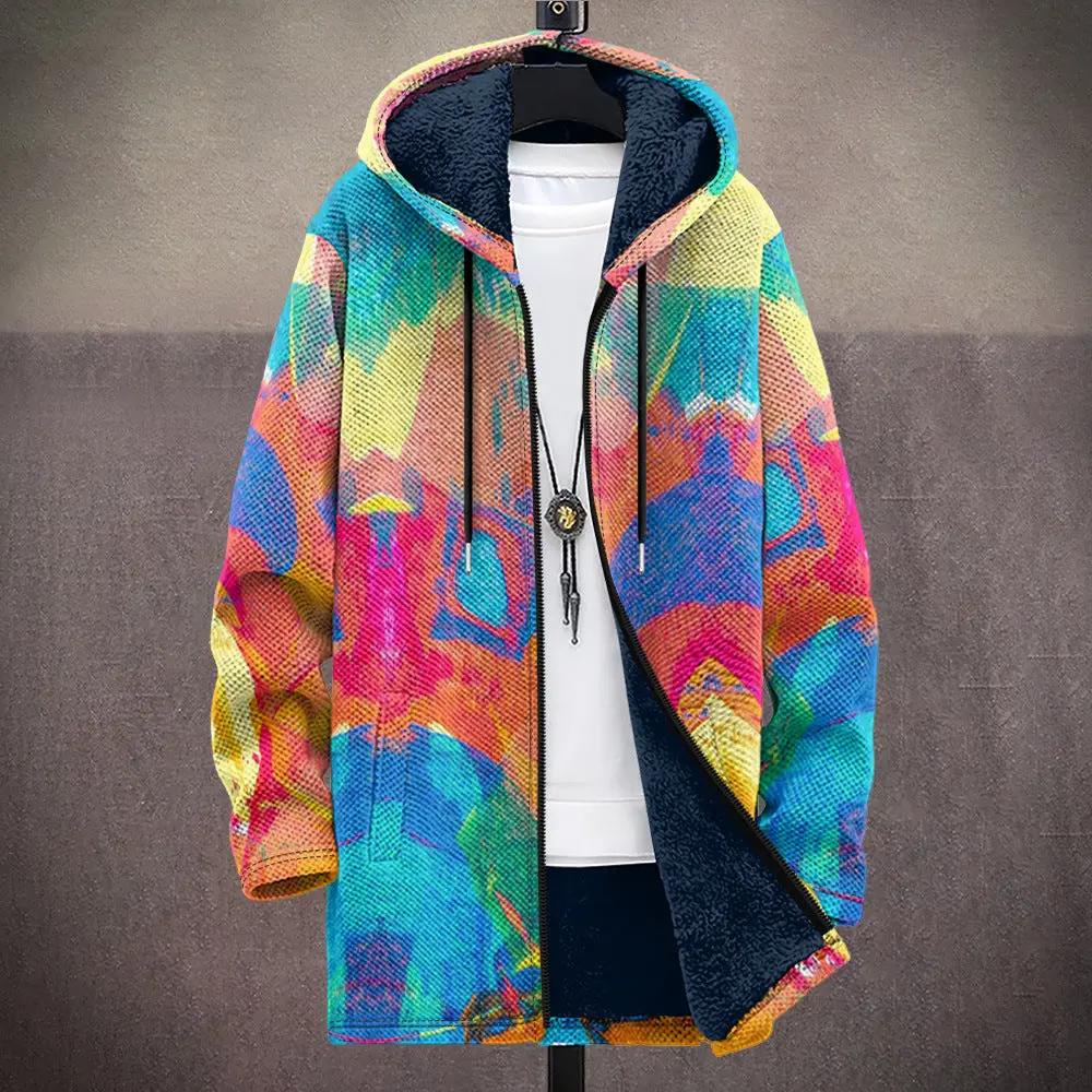 Veste de luxe Tiarna de Danoir Paris, inspirée par l'art, avec détails colorés et design élégant visible en image.