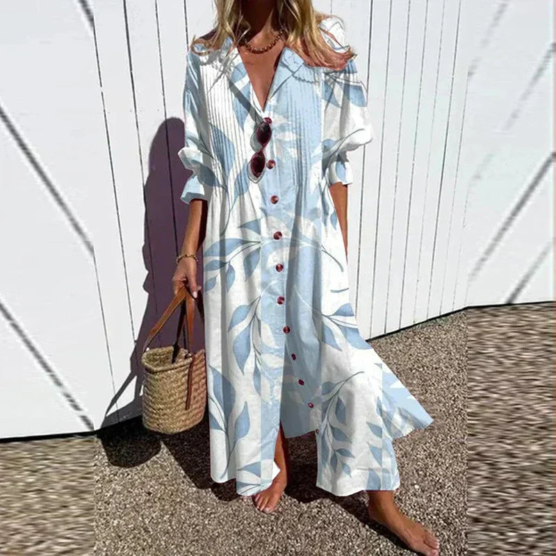 Robe bohème chic Odessa de Danoir Paris avec motif multicolore, élégante et fluide, pour un style décontracté et féminin