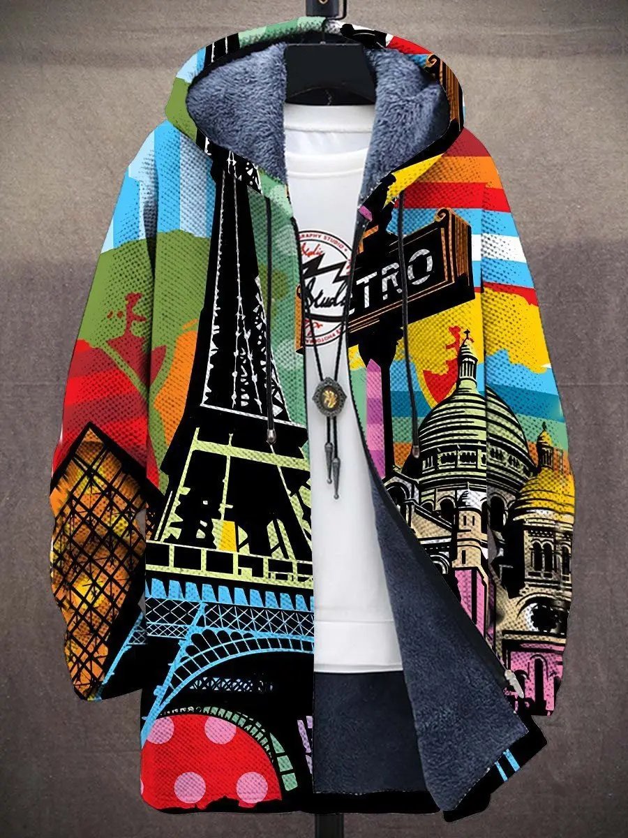 Cardigan artistique Marlee de Danoir Paris, multicolore, tissu luxe, style élégant et contemporain, porté sur un mannequin.