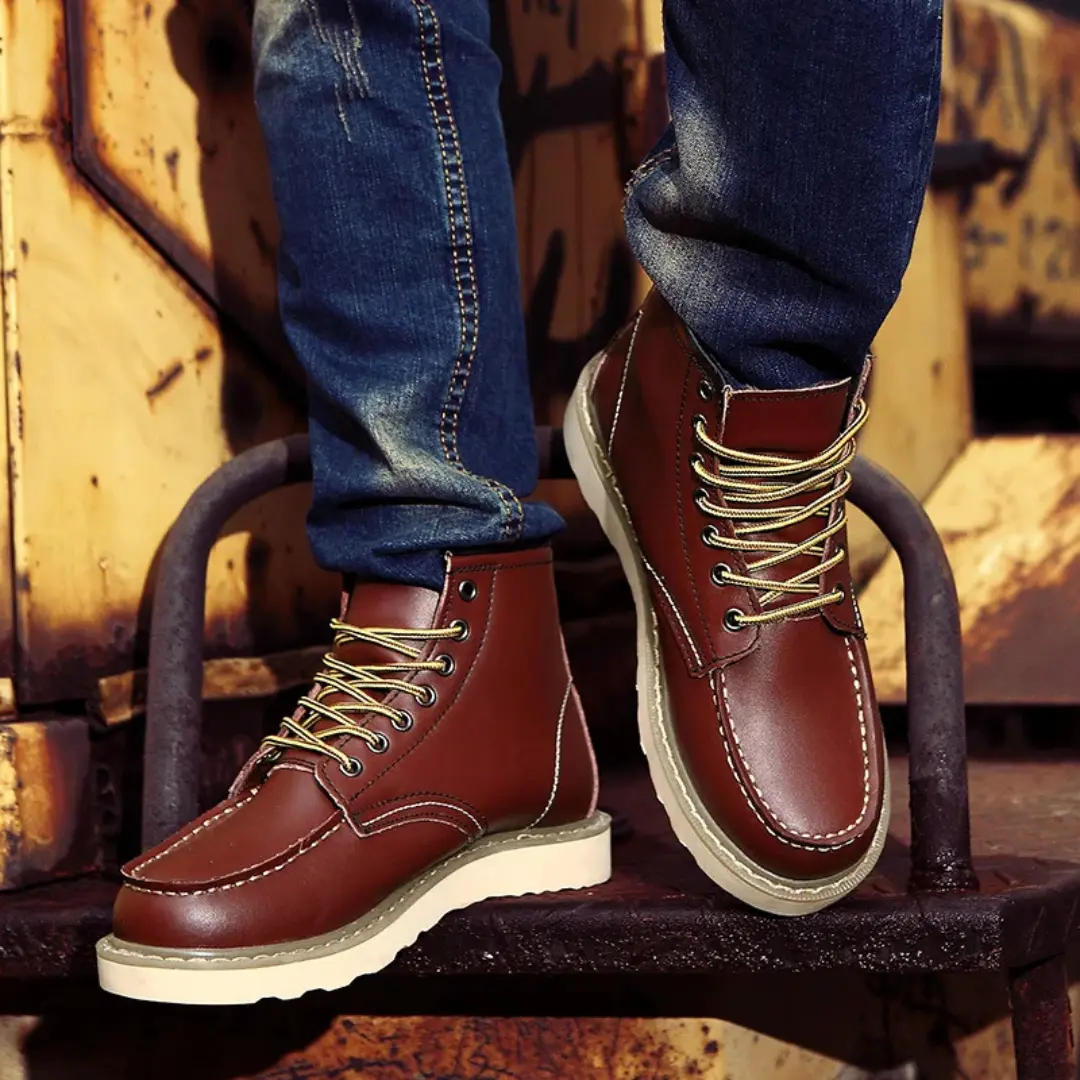 Bottes en cuir vintage Cole™ de Danoir Paris, noir, taille 38, avec semelle robuste et design élégant.