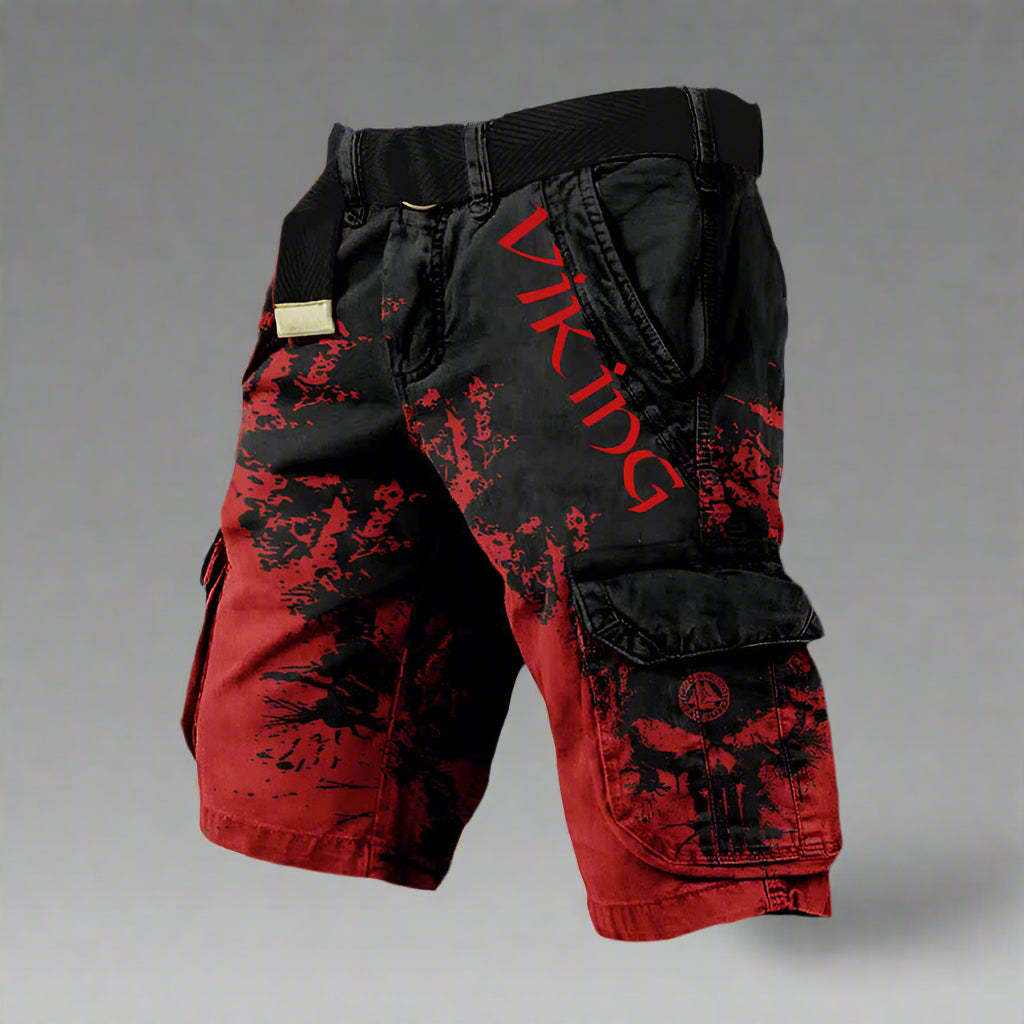 Short cargo viking noir et blanc de Danoir Paris, pantalon confortable avec poches spacieuses, pour homme ou femme.