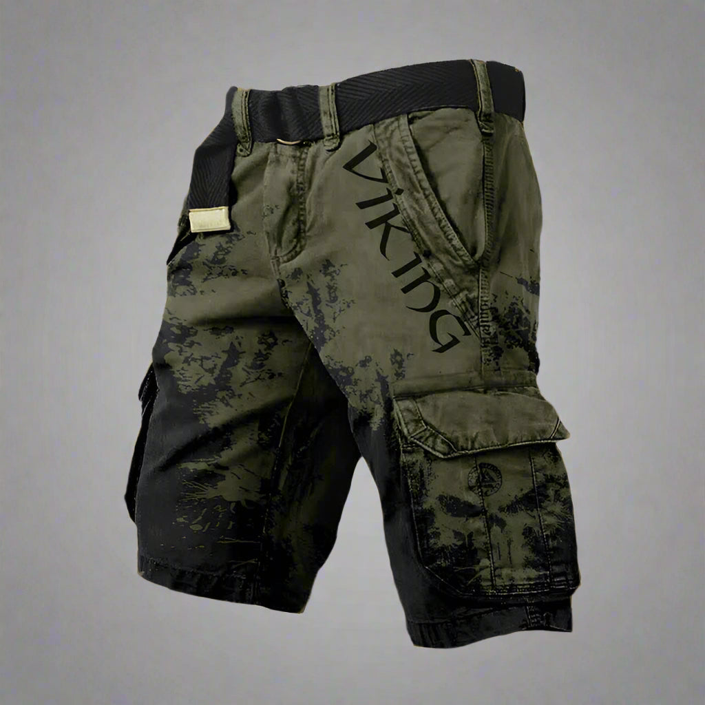 Short cargo viking noir et blanc de Danoir Paris, look confortable et décontracté, parfait pour un style casual.
