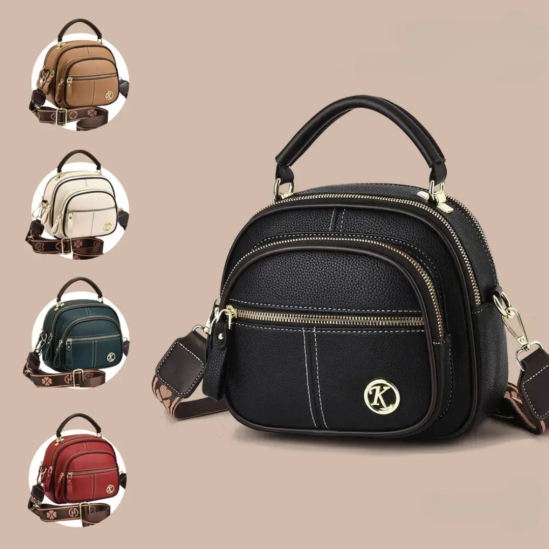 Sac à bandoulière noir Fiona de Danoir Paris, sac à main chic classique avec détails élégants, vue de face.