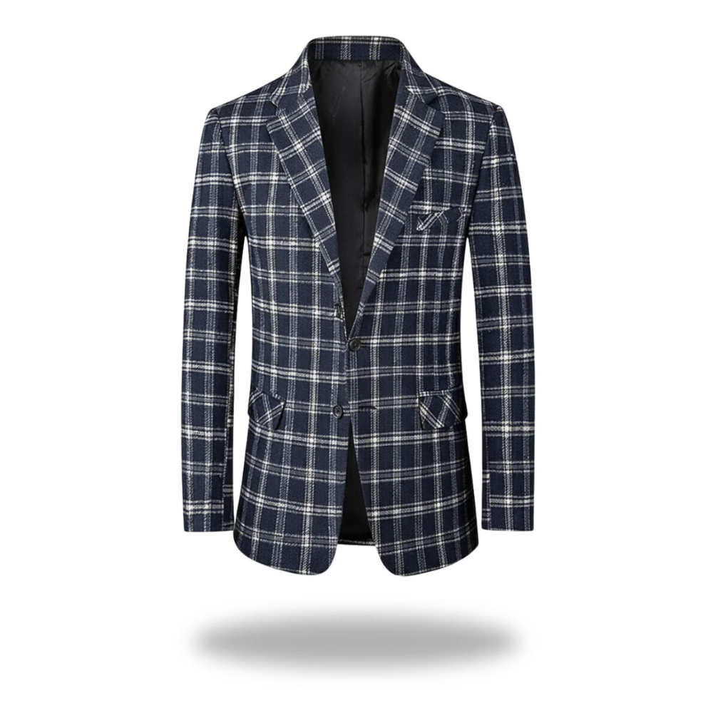Veste blazer moderne pour hommes de la marque Danoir Paris, coupe élégante et tissu noir sophistiqué.
